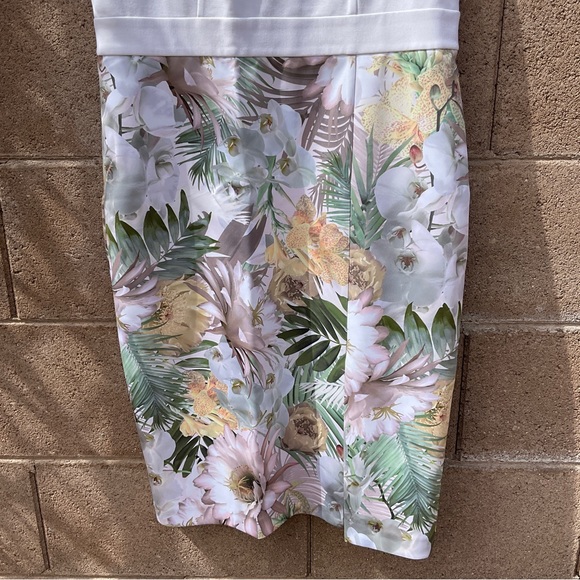 NWT Ted Baker Hanalee Woodland Printed Cap Sleeve Bodycon Dress Size 10 Sheath - Picture 9 of 15